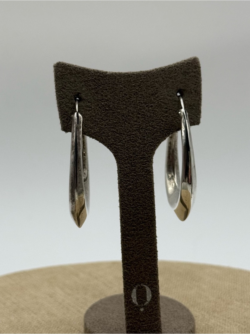 Sterling Silver Hoop Drop Earrings - Silver - Picture 1 of 8